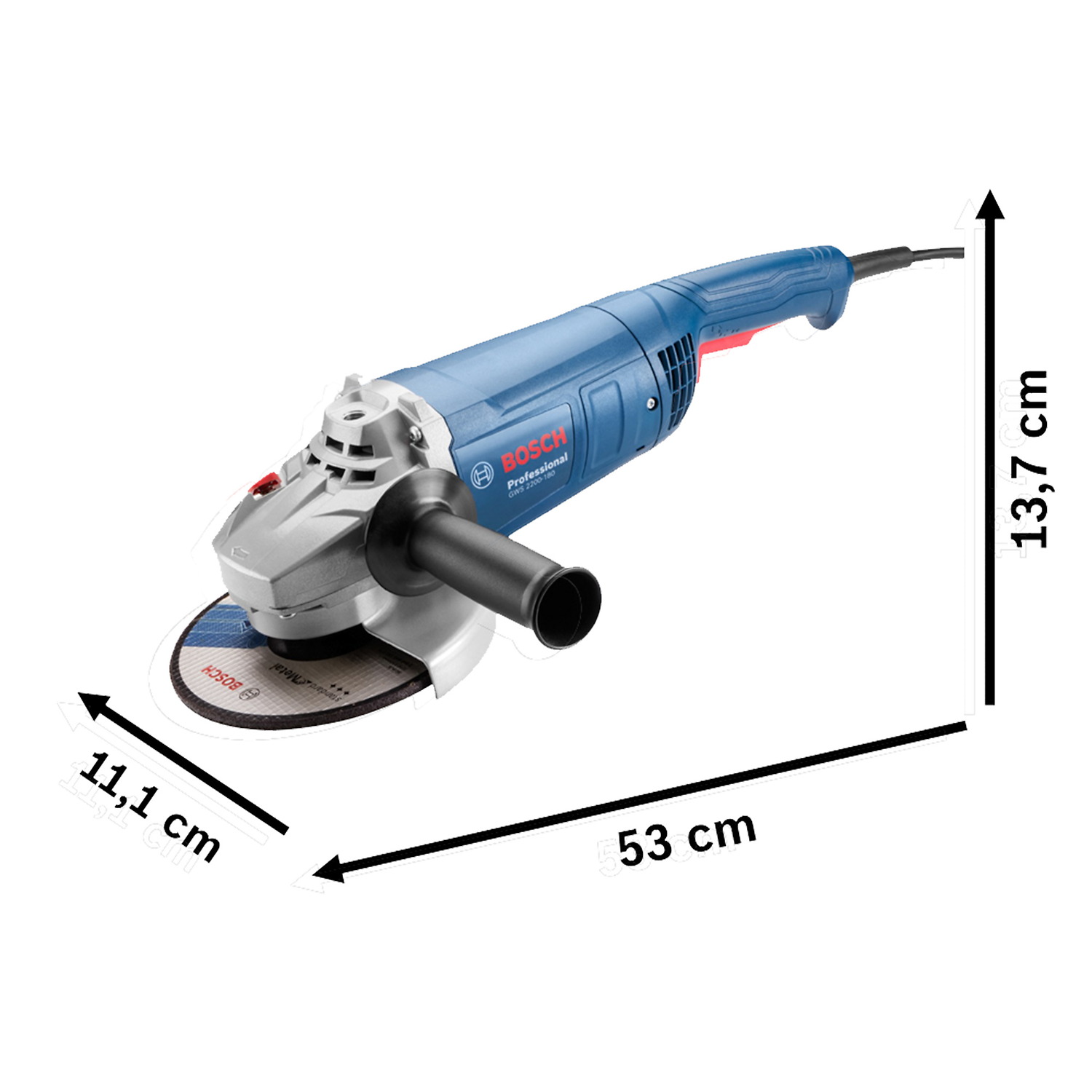 06018F10G1 Esmeril de 5/8" Bosch GWS 2200-180 VULCANO 2200W 127V - Image 4
