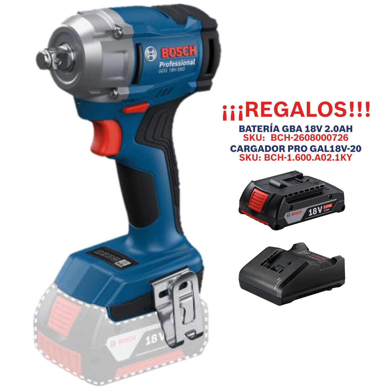 BCH-06019M50E5 Llave de impacto inalámbrica GDS 18V-350 PRO